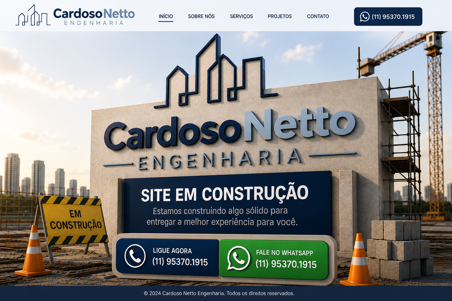 Cardoso Netto Engenharia — Site em construção
